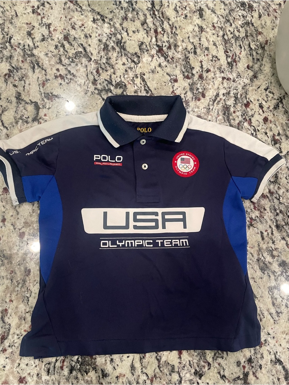 Polo by Ralph Lauren Navy & Royal Blue USA Olympic Team Kids Polo